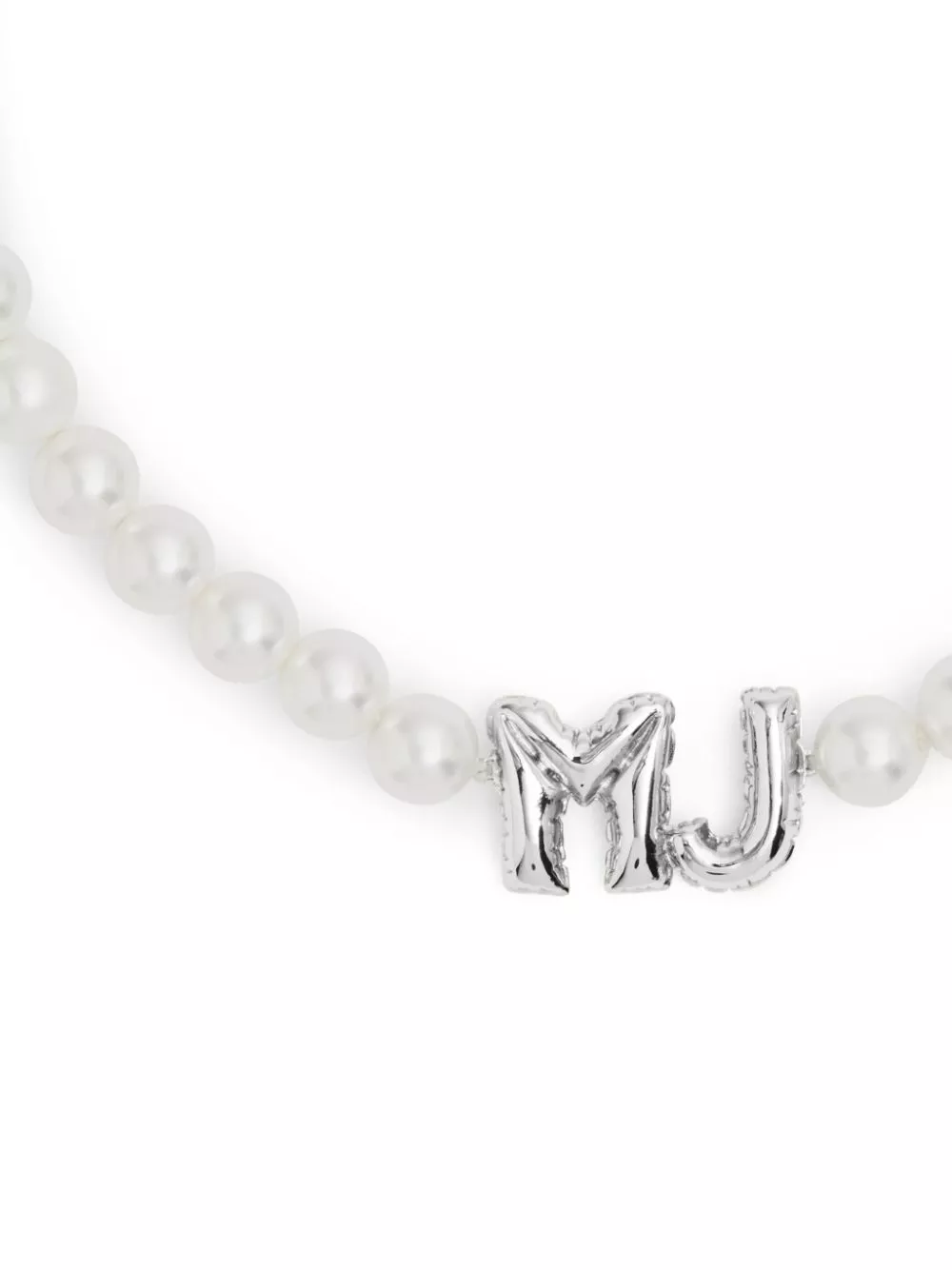 Affordable Marc Jacobs MJ logo-lettering pearl necklace Women 0113