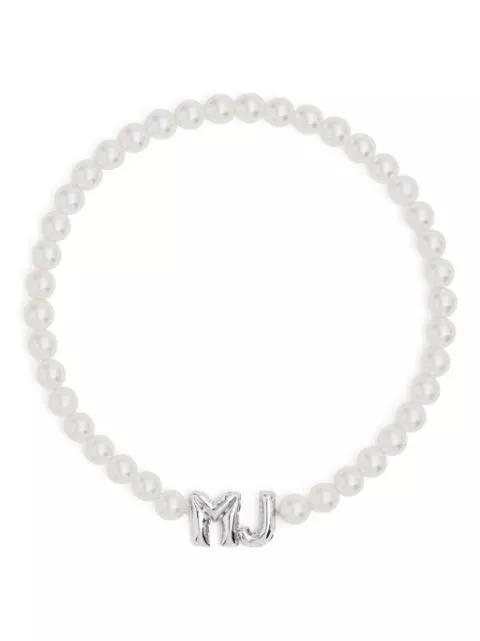 Marc Jacobs MJ logo-lettering pearl necklace Women 0113